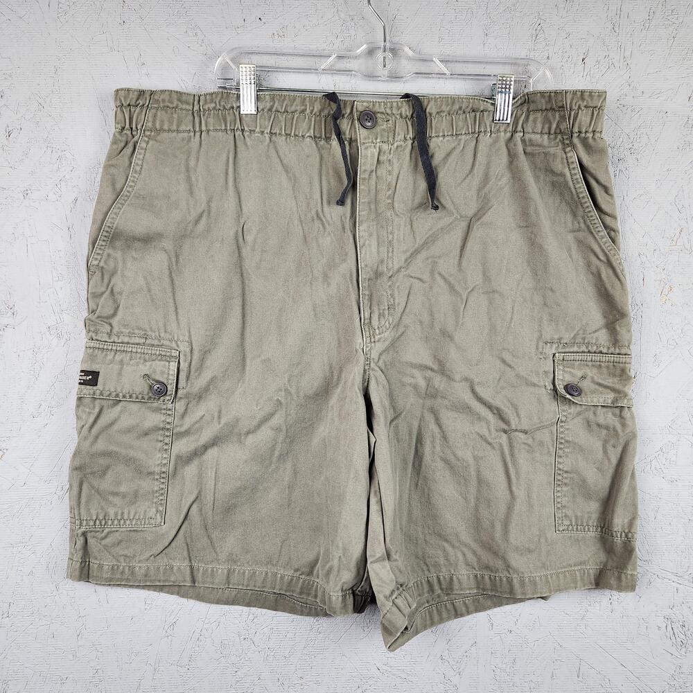 Eddie Bauer Shorts Mens XL Olive Green Standard Issue Cargo Hiking Y2K Military